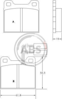 Гальмівні колодки Audi 75/80/100 (77-95) A.B.S. 36005