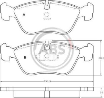 Гальмівні колодки пер. C70/V70/S70/ 92-05 A.B.S. 36783