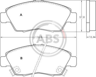 Гальмівні колодки пер. Civic 89-12 A.B.S. 36831