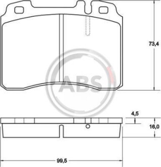 Гальмівні колодки пер. MB W124/W201 89-03 (ATE) A.B.S. 36904