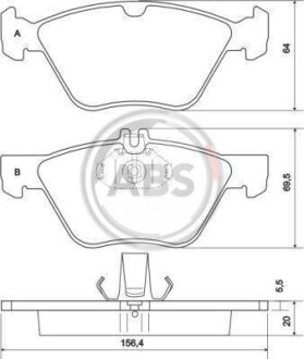 Колодки гальмівні дискові ABS A.B.S. 36943