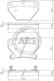 Гальмівні колодки зад. Corolla/Prius/Yaris 99-09 A.B.S. 37136