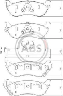 Гальмівні колодки зад. MB M-Class (W163) 98-05 (Bosch) A.B.S. 37148