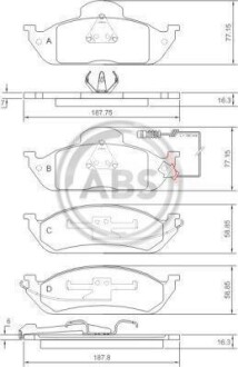 Гальмівні колодки пер. MB M-Class (W163) 98-05 A.B.S. 37198