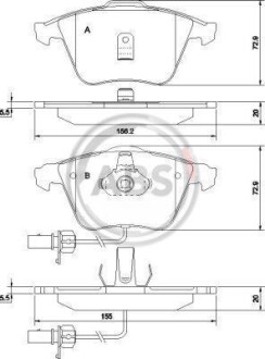 Гальмівні колодки пер. Audi A4/A6/A8 00- A.B.S. 37425 (фото 1)