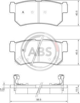 Колодка торм. SSANG YONG KORANDO/MUSSO задн. (ABS) A.B.S. 37460