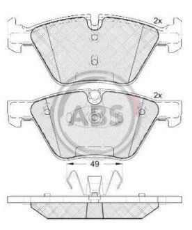 Гальмівні колодки пер. Mondeo III/Jaguar X-TYPE 00- (Bosch) A.B.S. 37551