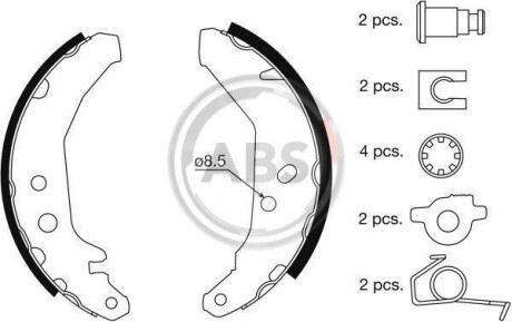 Гальмівні колодки зад. Fiesta (93-97) A.B.S. 8855