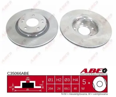 Диск тормозной ABE C35066ABE