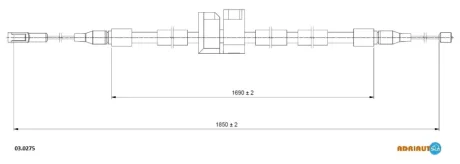 Трос ручного тормоза ADRIAUTO 030275