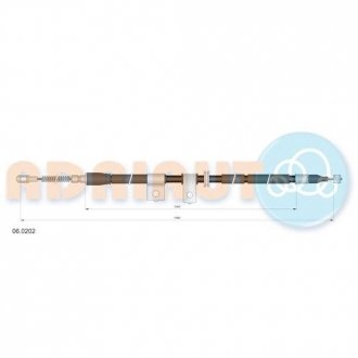 Трос ручного тормоза DAEWOO LANOS задний правый ADRIAUTO 060202 (фото 1)