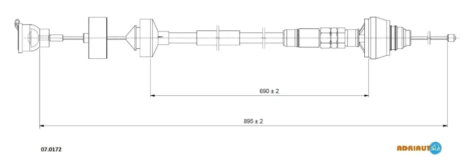 Ad07.0172_трос сцепления citroen berlingopartner 1.6 16v 98> ADRIAUTO 070172 (фото 1)