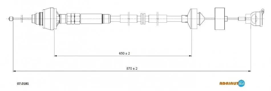 Трос зчеплення CIROEN/PEUGEOT Berlingo/Partner all gear BE4R "1,6-1,9D "07>> ADRIAUTO 070181 (фото 1)