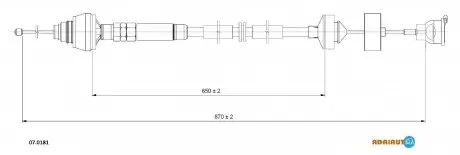 Трос зчеплення CIROEN/PEUGEOT Berlingo/Partner all gear BE4R "1,6-1,9D "07>> ADRIAUTO 070181