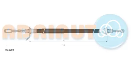 Кабель стоянкових гальм ADRIAUTO 090260