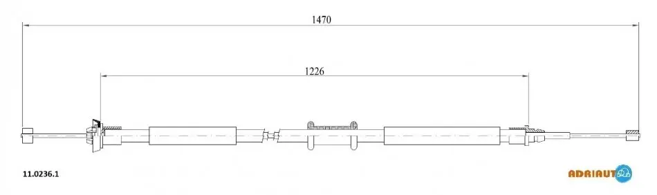 Трос гальмівний FIAT Punto 1.2-1.9 Ds all R99- ADRIAUTO 1102361 (фото 1)