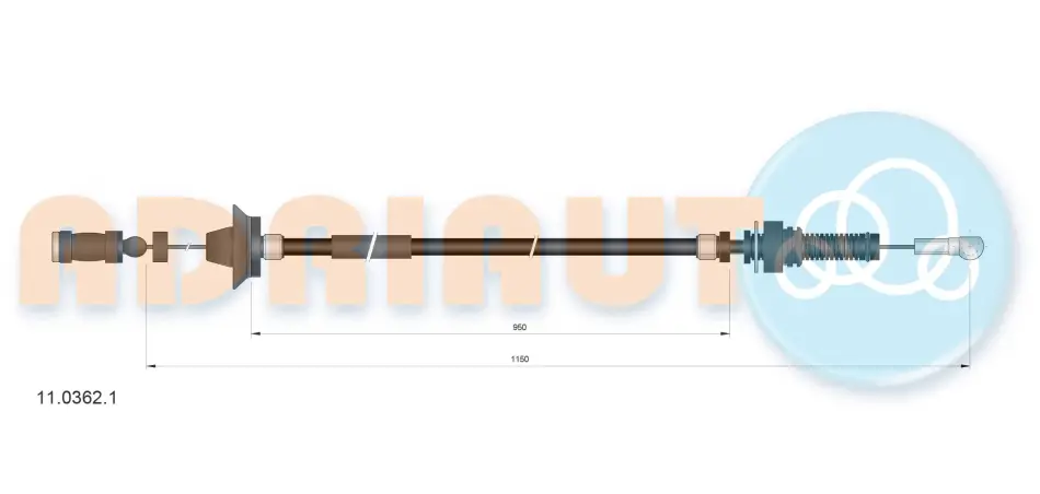 Трос газу FIAT Ducato Diesel 2.5 94- ADRIAUTO 1103621 (фото 1)