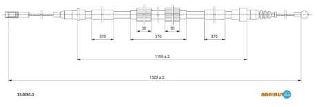 Ad13.0261.1_[7m3609701] трос ручника п. vw sharan 1.8t 20v 97-01 ADRIAUTO 1302611