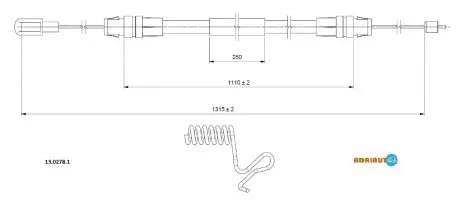 А_Трос гальмівний Ford Transit 2006 ADRIAUTO 1302781