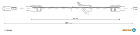 DB Трос ручного тормоза 1805/306mm Sprinter 06- ADRIAUTO 2702591