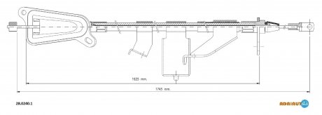 Трос гальмівний NISSAN X-Trail (T30) all LH03- ADRIAUTO 2802401 (фото 1)