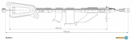 Трос гальмівний NISSAN X-Trail (T30) all RH03- ADRIAUTO 2802411