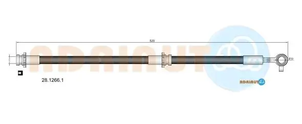 NISSAN Шланг тормозной передн лів. X-Trail 01-13 ADRIAUTO 2812661 (фото 1)