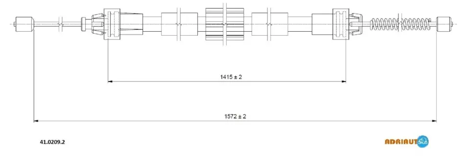 Трос ручника ren clio iii 1.5dci disc brake радиус 16 15701405 10- r ADRIAUTO 4102092 (фото 1)