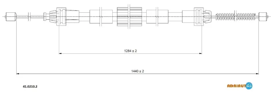 Ad41.0210.2_трос ручника задний левый drum renault clio 1.5dci 10> ADRIAUTO 4102102 (фото 1)