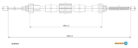 Ad41.0210.2_трос ручника задний левый drum renault clio 1.5dci 10> ADRIAUTO 4102102