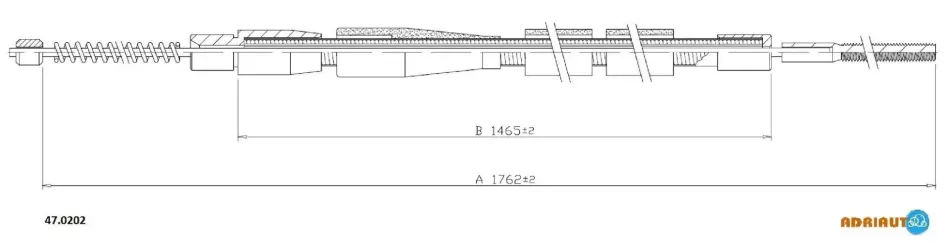 Ad47.0202_=pe76147=34.2103=10.9030 [115332750] трос ручника л.+п. skoda favoritfelicia all 89> ADRIAUTO 470202 (фото 1)