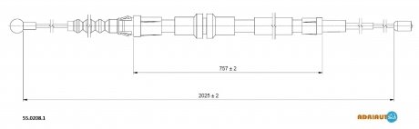 Трос гальмівний VW Caddy all R08- ADRIAUTO 5502081