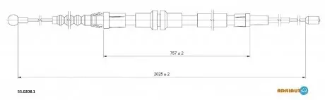 Трос гальмівний VW Caddy all R08- ADRIAUTO 5502081