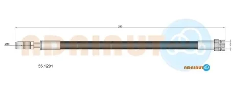 VW Тормозной шланг задний лев. A1, SKODA OCTAVIA II Combi, SUPERB II 2.0 TDI ADRIAUTO 551291