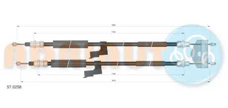 Кабель стоянкових гальм ADRIAUTO 570258