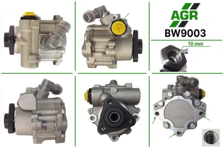 Насос ГУР новый BMW 3 E-36 90-00; 3 E-46 98-05; 5 E-34 88-96; 5 E-39 95-03, X3 E-83 03-10 AGR BW9003