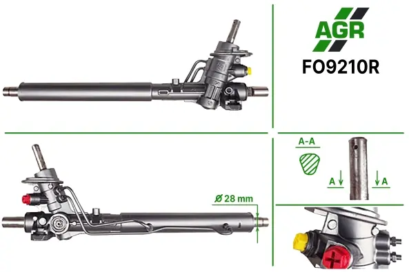 Рулевая рейка с ГУР восстановленная FORD GALAXY (WGR) 95-00;SEAT ALHAMBRA (7V8, 7V9) 96-00 AGR FO9210R (фото 1)