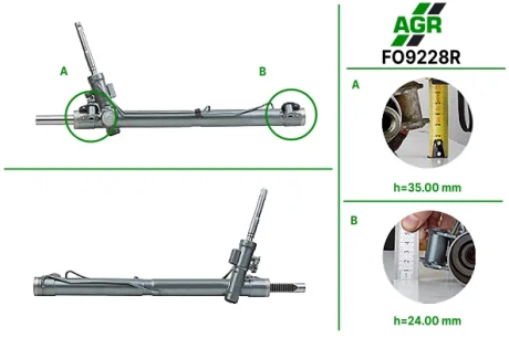 Рульова рейка з ГПК відновлена FORD FOCUS S-MAX 2006-2014, FORD GALAXY 06-, FORD MONDEO IV 07- AGR FO9228R