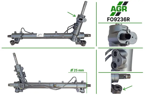 Рульова рейка з ГПК відновлена FORD C-MAX 07-,FOCUS C-MAX 03-07,FOCUS II (DA_) 04-,FORD KUGA 08 AGR FO9236R (фото 1)