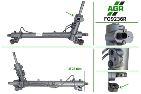 Рульова рейка з ГПК відновлена FORD C-MAX 07-,FOCUS C-MAX 03-07,FOCUS II (DA_) 04-,FORD KUGA 08 AGR FO9236R