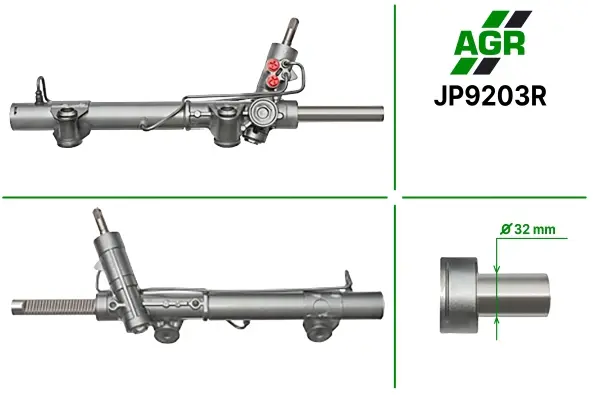 Рулевая рейка с ГУР восстановленная JEEP CHEROKEE (KJ) 01-08, JEEP LIBERTY 01-06 AGR JP9203R (фото 1)