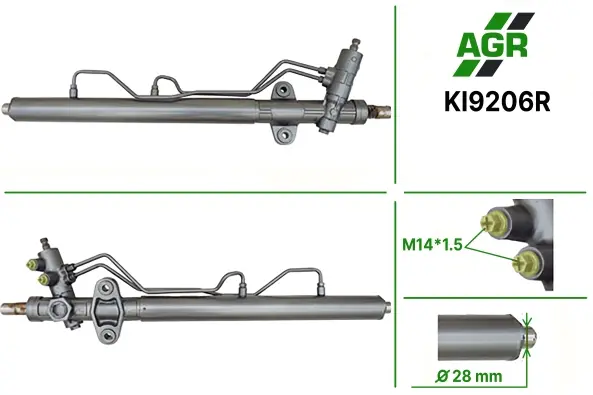 Рульова рейка з ГПК, відновлена, KIA CARNIVAL II (GQ) 01-05 AGR KI9206R (фото 1)