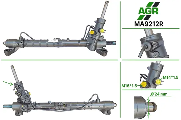 Рулевая рейка с ГУР восстановленная MAZDA 3 2003-2008,MAZDA 5 2005- AGR MA9212R (фото 1)