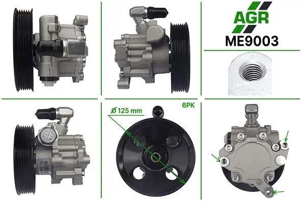 Насос ГПК з механічним приводом, новий, MERCEDES C W 203 2000-2007,MERCEDES E W 210 1995-2002,MERCED AGR ME9003 (фото 1)