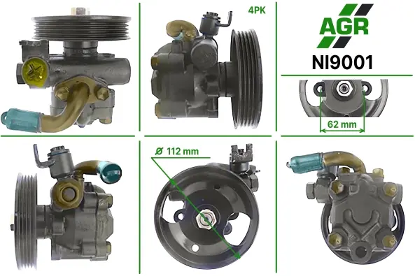 Насос ГПК новий INFINITII30/I35 94-04,NISSAN Maxima A32 94-00,NISSAN MAXIMA A33 00-03 AGR NI9001 (фото 1)