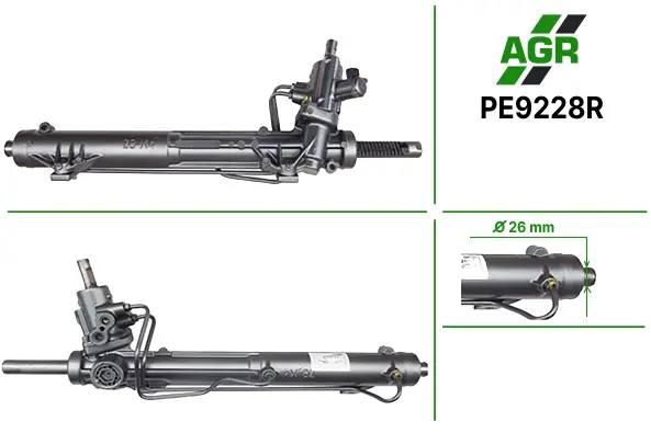 Рульова рейка з ГПК, відновлена, PEUGEOT 607 00- AGR PE9228R (фото 1)