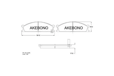 Колодки дискового тормоза AKEBONO AN212WK