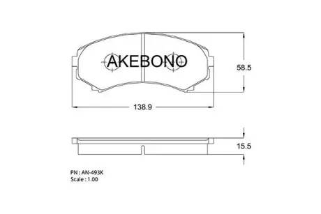 Колодки дискового тормоза AKEBONO AN493K