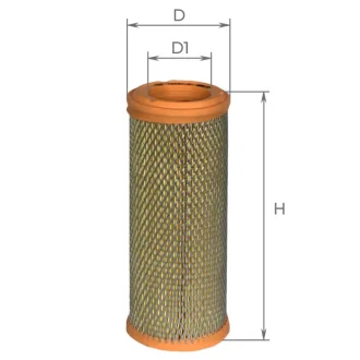 Фильтр возд. усил. 105х60х273 CASE CX, САТ 300, СВ, СС, CD, HITACHI EX, ZX, JOHN DEERE 1000-4000, KOMATSU PC, SK, NEW HOLLAND Т, KUBOTA F90, L ALPHA FILTER AF0091
