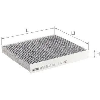 Фільтр салону з акт вугіллям Nissan Primera 02-, Almera 00-, Tino / Lexus GS 12-, IS 13- Альфа ALPHA FILTER AF5122a